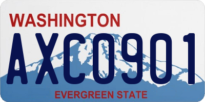 WA license plate AXC0901