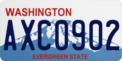 WA license plate AXC0902