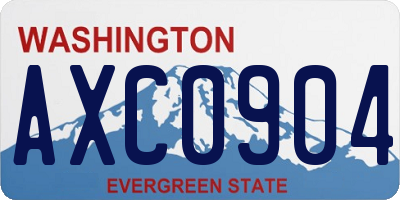 WA license plate AXC0904