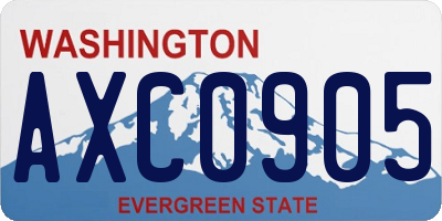 WA license plate AXC0905