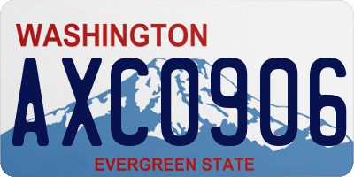 WA license plate AXC0906