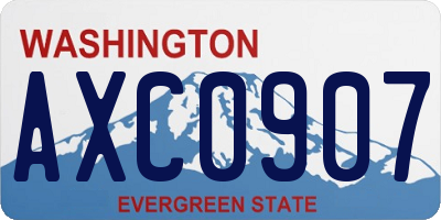 WA license plate AXC0907