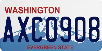 WA license plate AXC0908