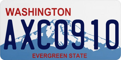 WA license plate AXC0910