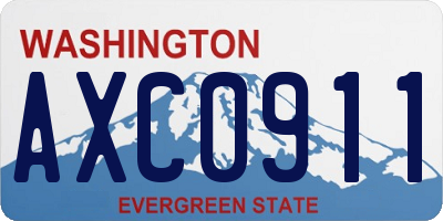 WA license plate AXC0911