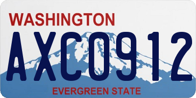 WA license plate AXC0912