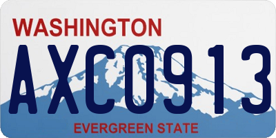 WA license plate AXC0913