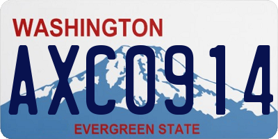 WA license plate AXC0914