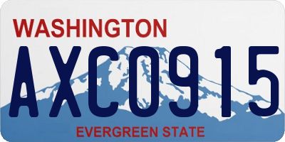 WA license plate AXC0915