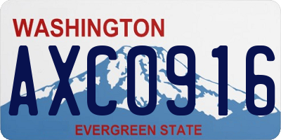 WA license plate AXC0916