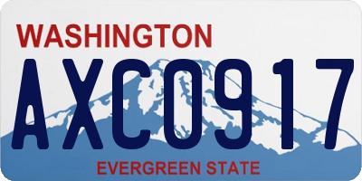 WA license plate AXC0917
