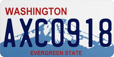 WA license plate AXC0918
