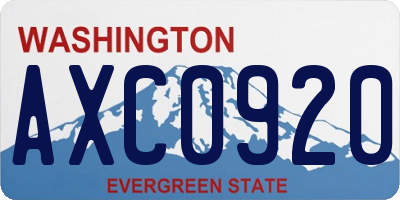 WA license plate AXC0920