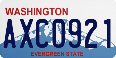 WA license plate AXC0921