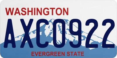 WA license plate AXC0922