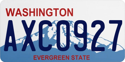 WA license plate AXC0927