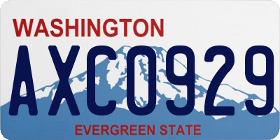 WA license plate AXC0929