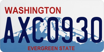 WA license plate AXC0930