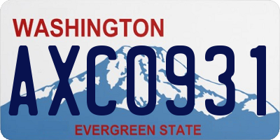 WA license plate AXC0931