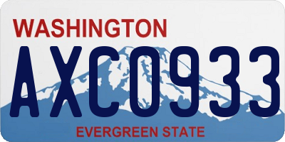 WA license plate AXC0933