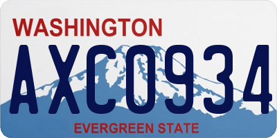 WA license plate AXC0934