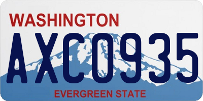 WA license plate AXC0935