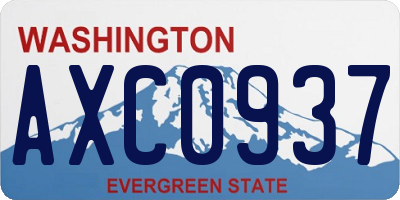 WA license plate AXC0937