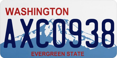 WA license plate AXC0938