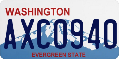 WA license plate AXC0940