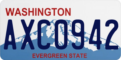 WA license plate AXC0942