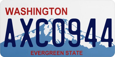 WA license plate AXC0944