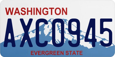 WA license plate AXC0945