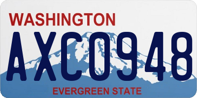 WA license plate AXC0948