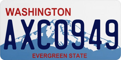WA license plate AXC0949