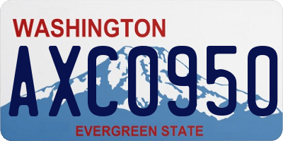 WA license plate AXC0950