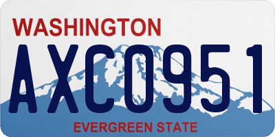 WA license plate AXC0951