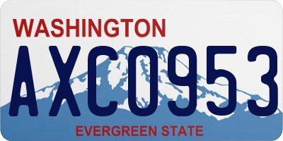 WA license plate AXC0953