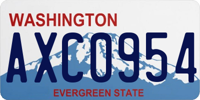 WA license plate AXC0954