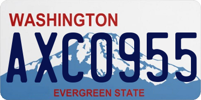 WA license plate AXC0955