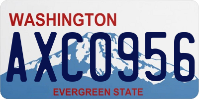 WA license plate AXC0956