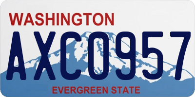 WA license plate AXC0957