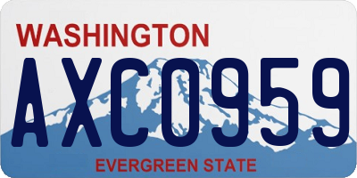 WA license plate AXC0959