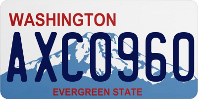 WA license plate AXC0960