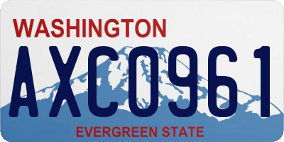 WA license plate AXC0961