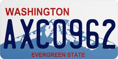 WA license plate AXC0962