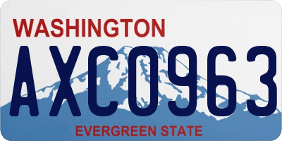 WA license plate AXC0963