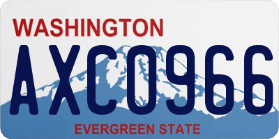 WA license plate AXC0966