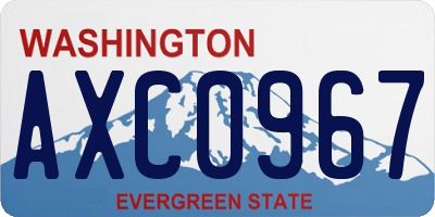 WA license plate AXC0967
