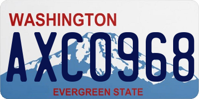 WA license plate AXC0968