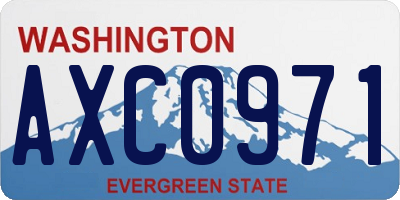 WA license plate AXC0971